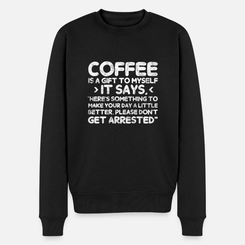 Café - Pull Premium bio Homme - noir