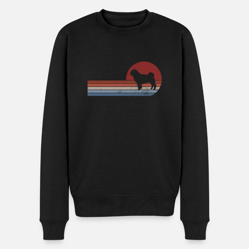 Mops - Männer Premium Bio Pullover - Schwarz