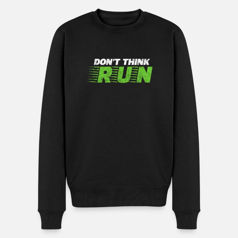 Laufen Läufer Jogging Joggen Läuferin Geschenk - Männer Premium Bio Pullover - Schwarz