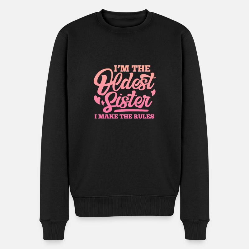 Schwester - Männer Premium Bio Pullover - Schwarz