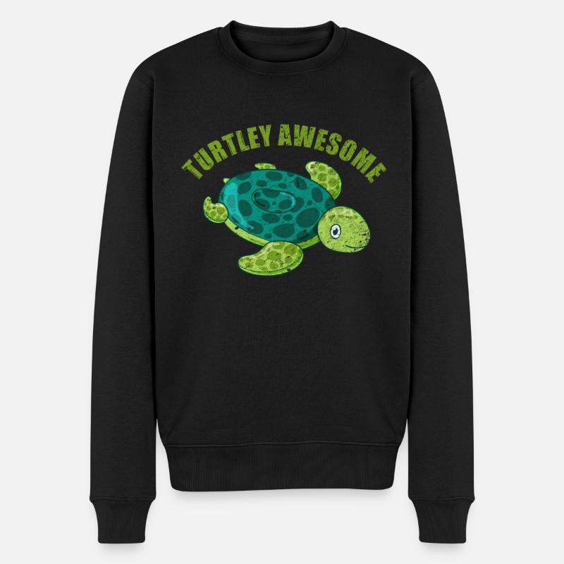 Schildkröte - Männer Premium Bio Pullover - Schwarz