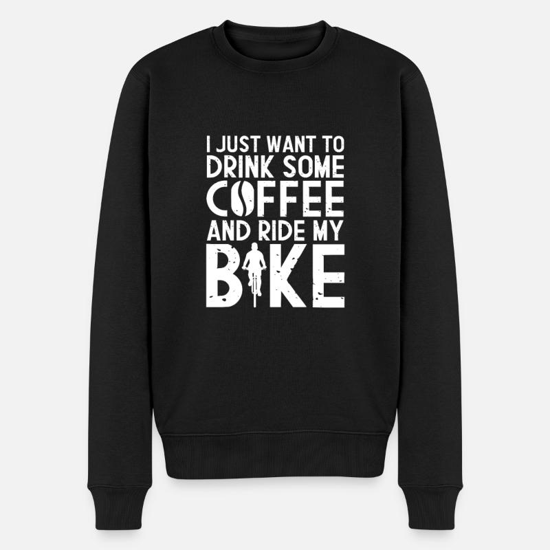 Kaffee Fahrrad Koffein Bike Espresso Geschenk - Männer Premium Bio Pullover - Schwarz