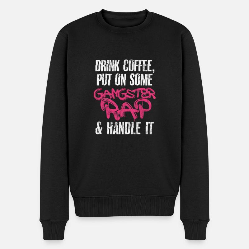 Café Rap - Pull Premium bio Homme - noir