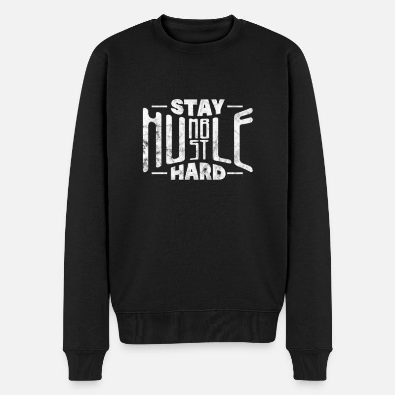 Hip Hop - Männer Premium Bio Pullover - Schwarz