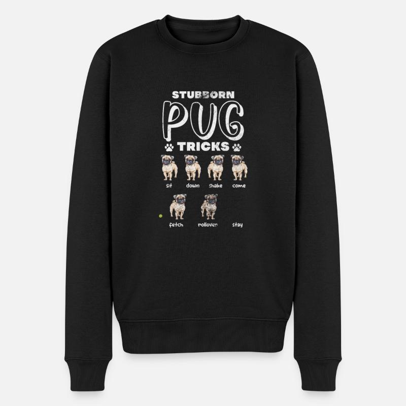 Mops - Männer Premium Bio Pullover - Schwarz