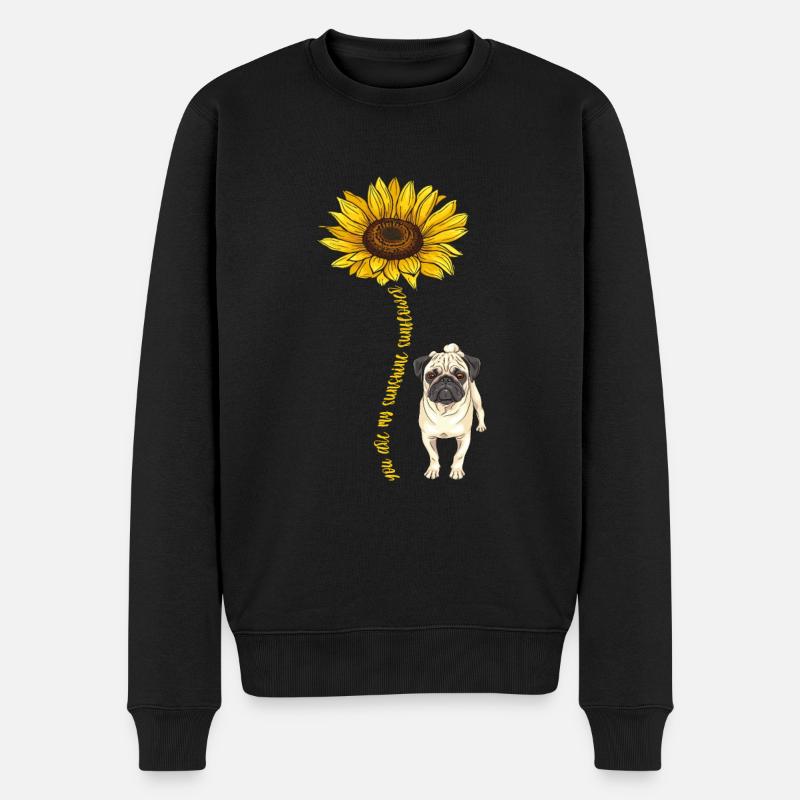 Mops Hund Hundefreund Haustier Möpse Pug Geschenk - Männer Premium Bio Pullover - Schwarz