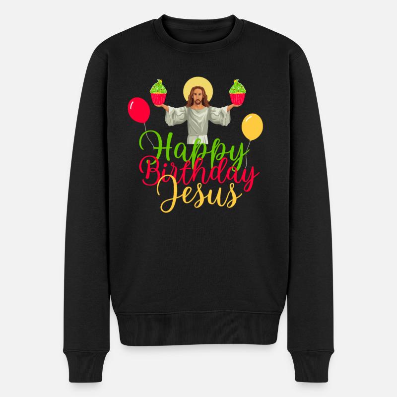 Joyeux anniversaire Jésus - Pull Premium bio Homme - noir