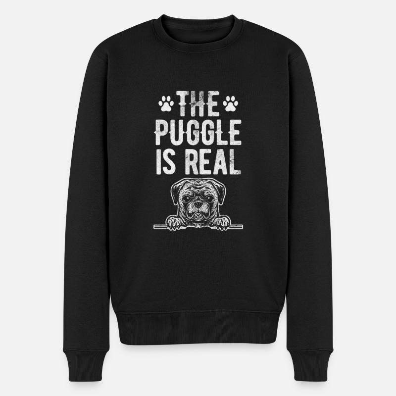 Mops - Männer Premium Bio Pullover - Schwarz