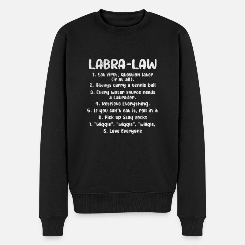 Labrador - Männer Premium Bio Pullover - Schwarz