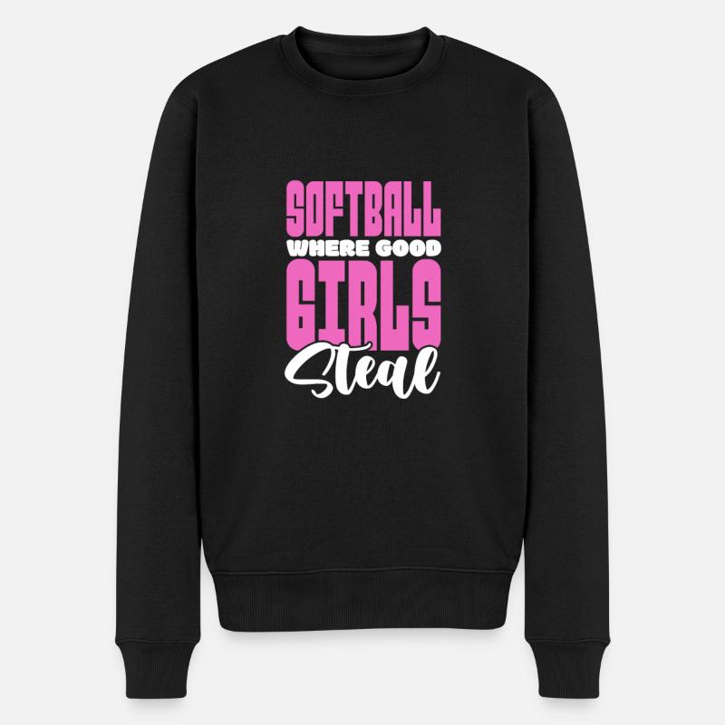 Softball Spieler Baseball Sport Pitcher Geschenk - Männer Premium Bio Pullover - Schwarz