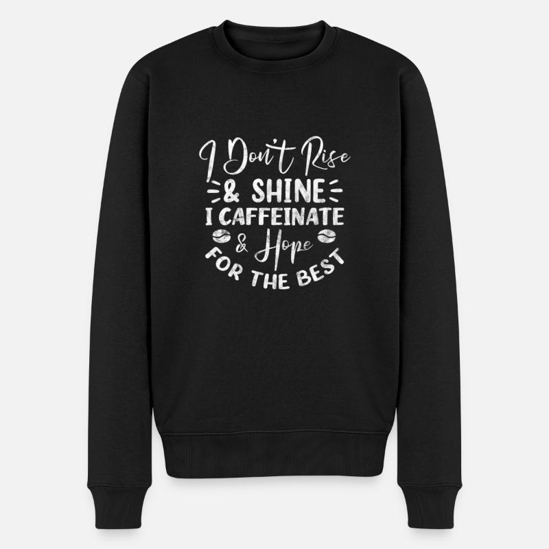 Kaffee - Männer Premium Bio Pullover - Schwarz