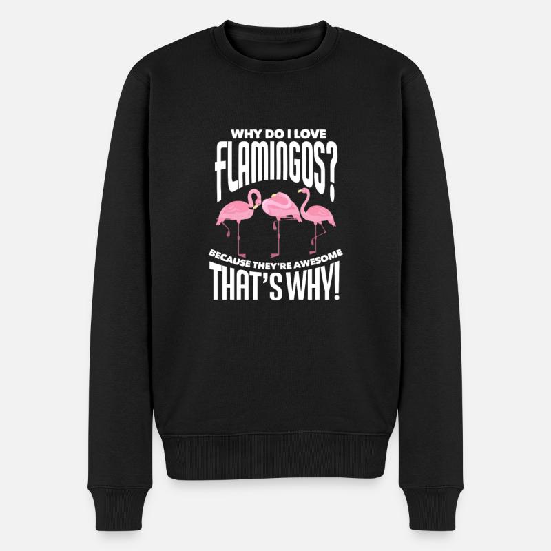 Flamingo - Männer Premium Bio Pullover - Schwarz