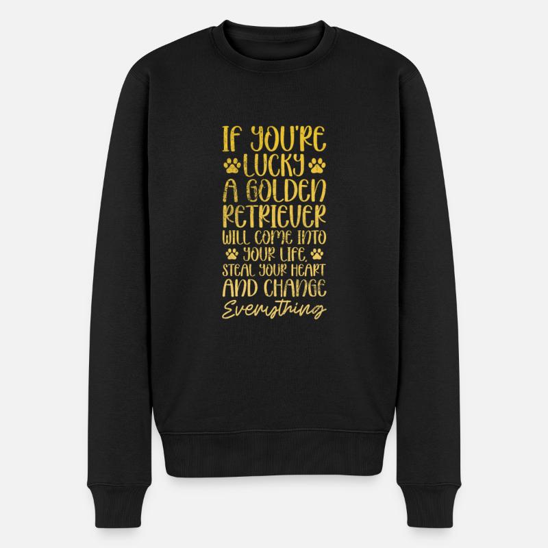 Golden Retriever - Männer Premium Bio Pullover - Schwarz