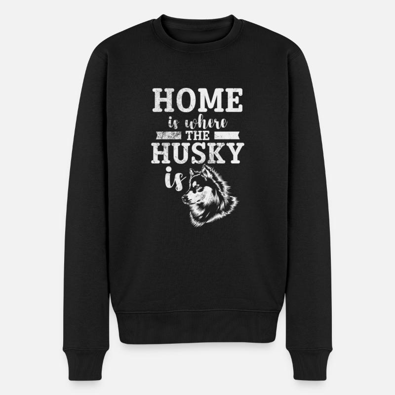 Husky - Männer Premium Bio Pullover - Schwarz