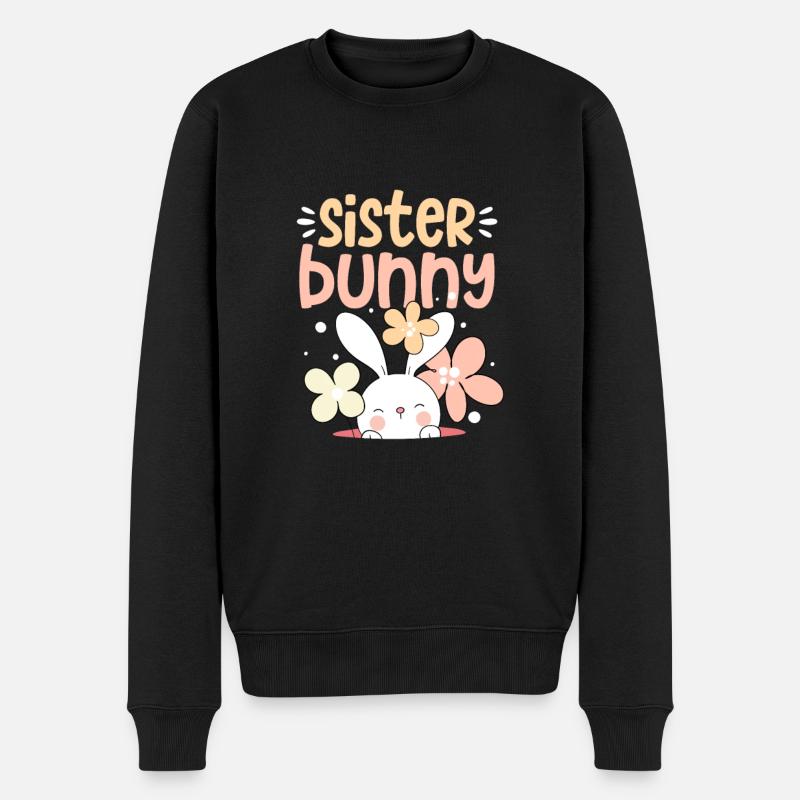 Schwester - Männer Premium Bio Pullover - Schwarz
