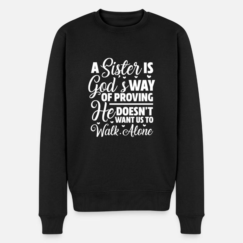 Schwester - Männer Premium Bio Pullover - Schwarz
