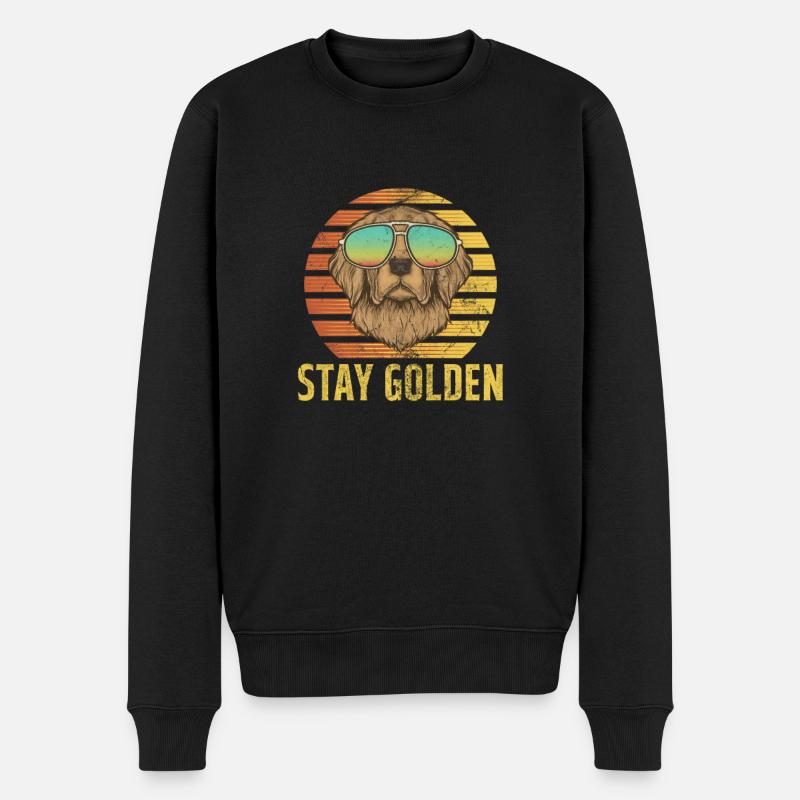 Golden Retriever - Männer Premium Bio Pullover - Schwarz