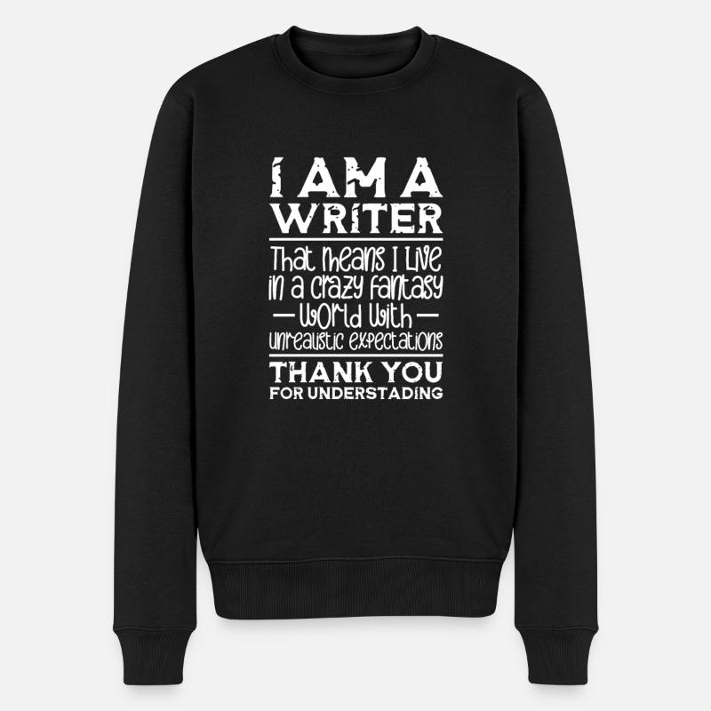 Forfatter - Økologisk premium-sweatshirt til mænd - sort