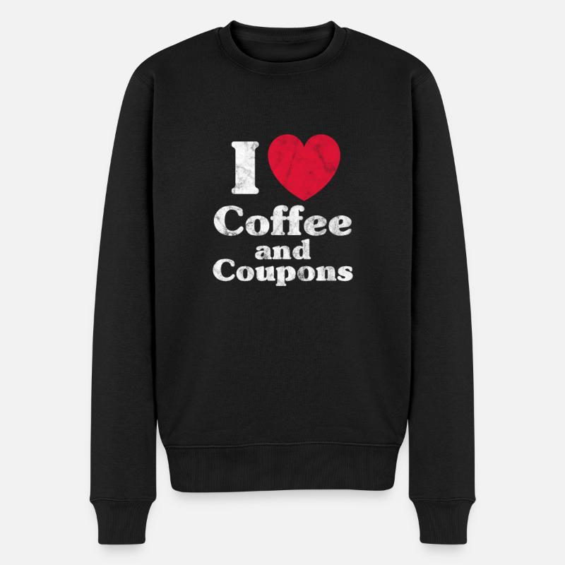 Kaffee - Männer Premium Bio Pullover - Schwarz
