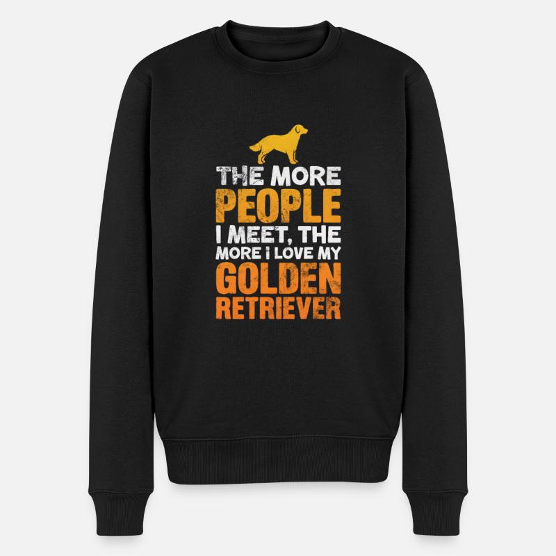 Golden Retriever - Männer Premium Bio Pullover - Schwarz