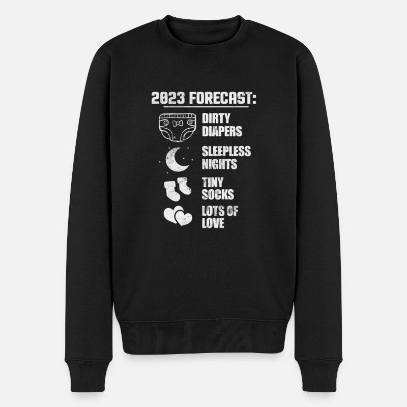 Schwangerschaft - Männer Premium Bio Pullover - Schwarz