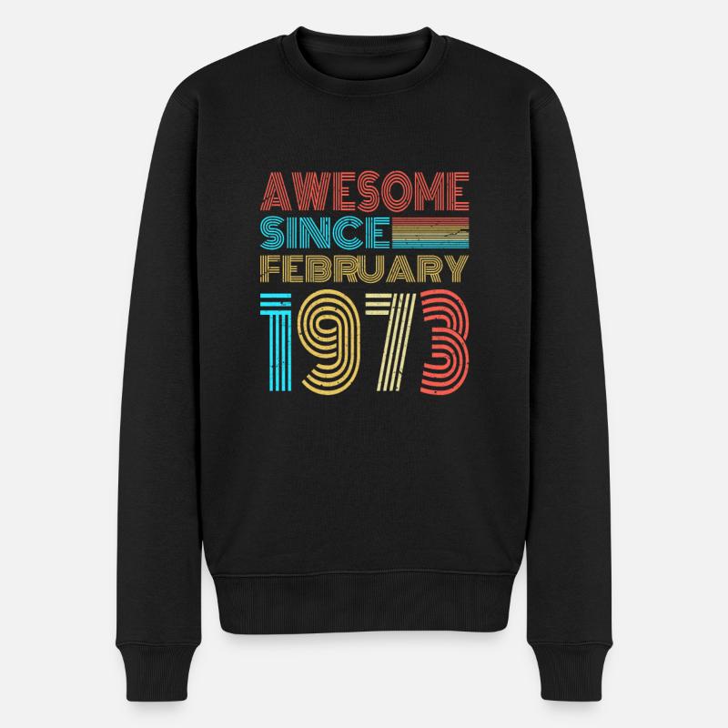 Februar 1973 - Männer Premium Bio Pullover - Schwarz