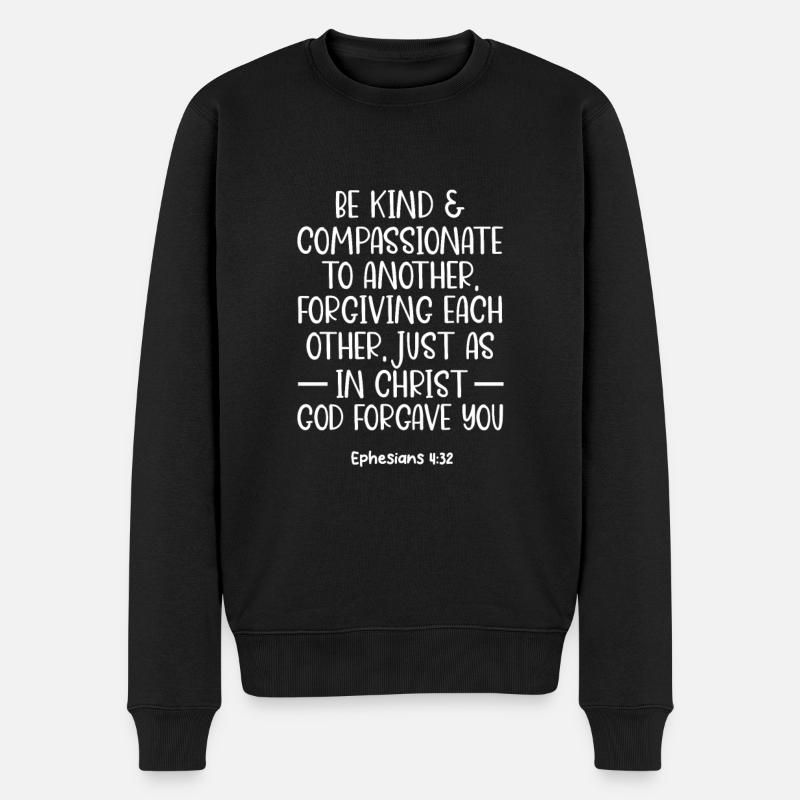 Bibel Bibelvers Christliche Sprüche Jesus Geschenk - Männer Premium Bio Pullover - Schwarz