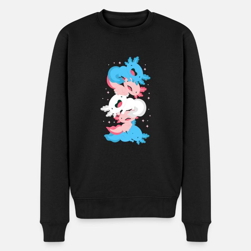Axolotl - Männer Premium Bio Pullover - Schwarz