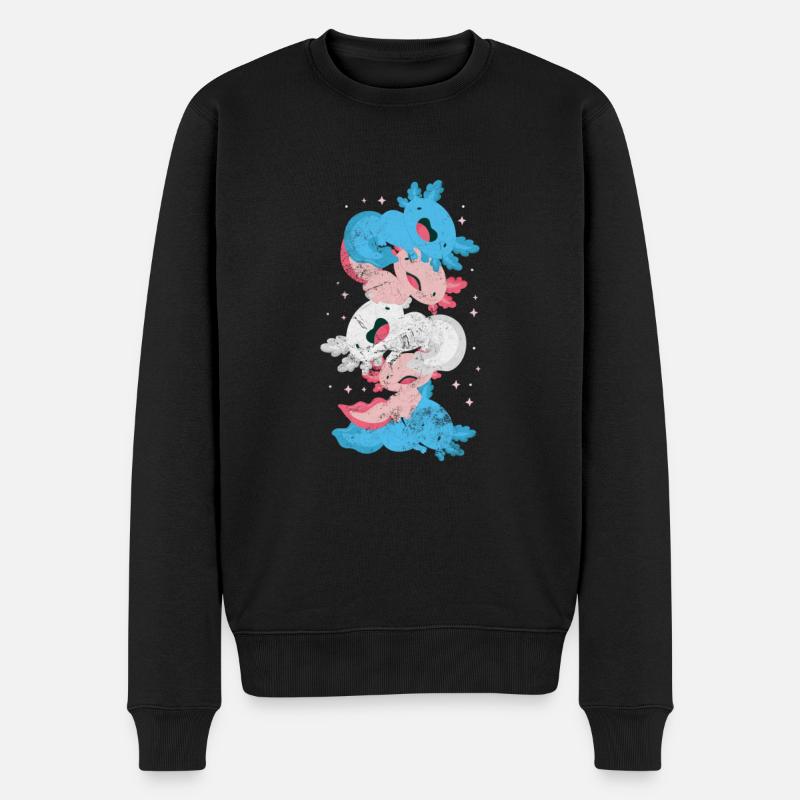 Axolotl Wassertier Wasser Geschenk - Männer Premium Bio Pullover - Schwarz