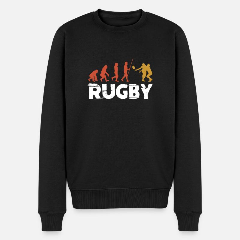 Rugby - Männer Premium Bio Pullover - Schwarz