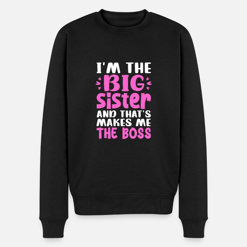 Große Schwester - Männer Premium Bio Pullover - Schwarz