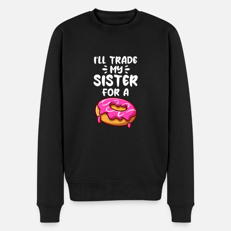 Schwester - Männer Premium Bio Pullover - Schwarz