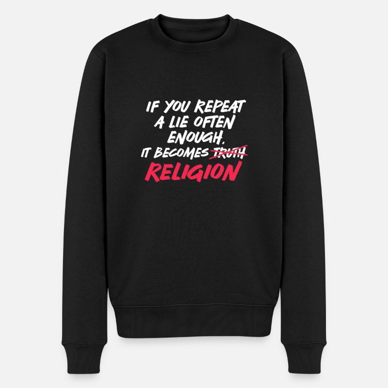 Atheist - Männer Premium Bio Pullover - Schwarz