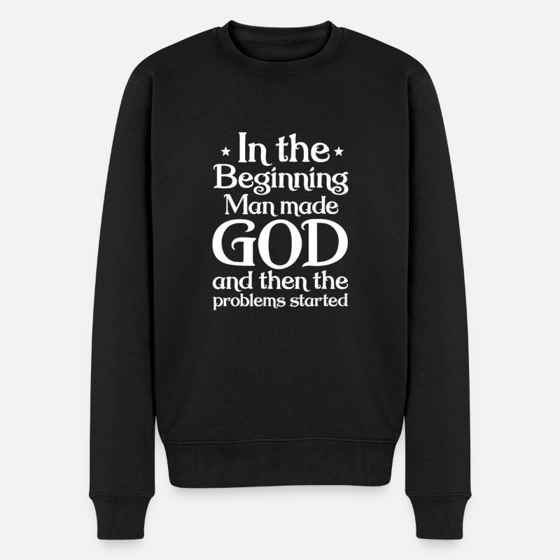 Atheist - Männer Premium Bio Pullover - Schwarz