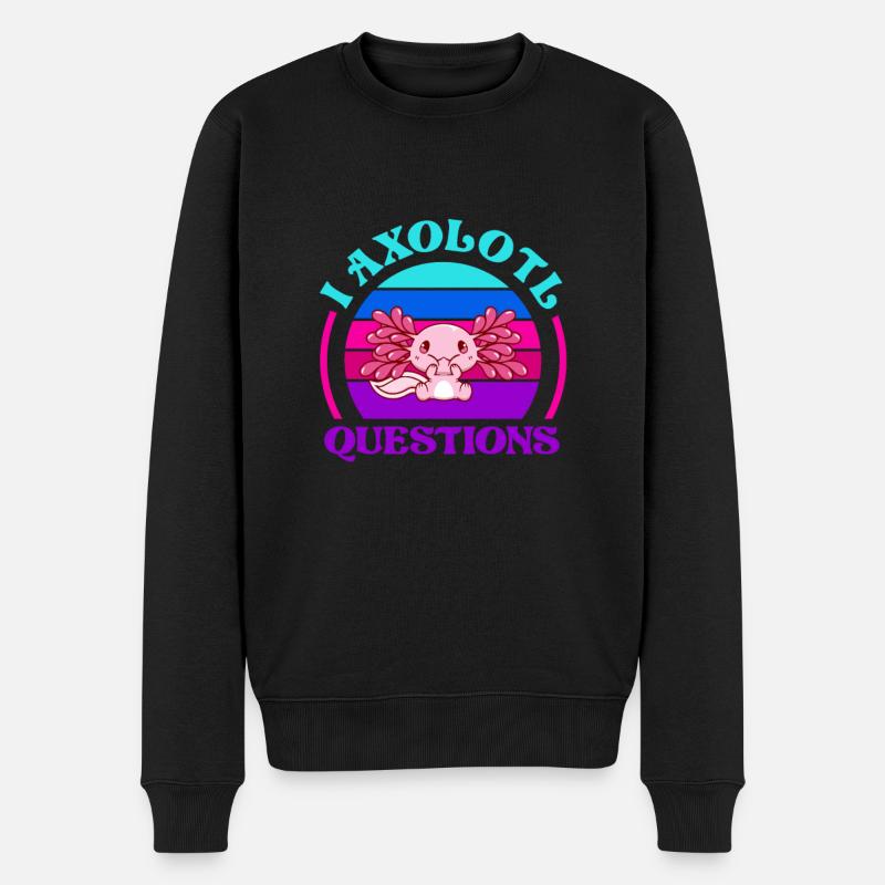 Axolotl - Männer Premium Bio Pullover - Schwarz