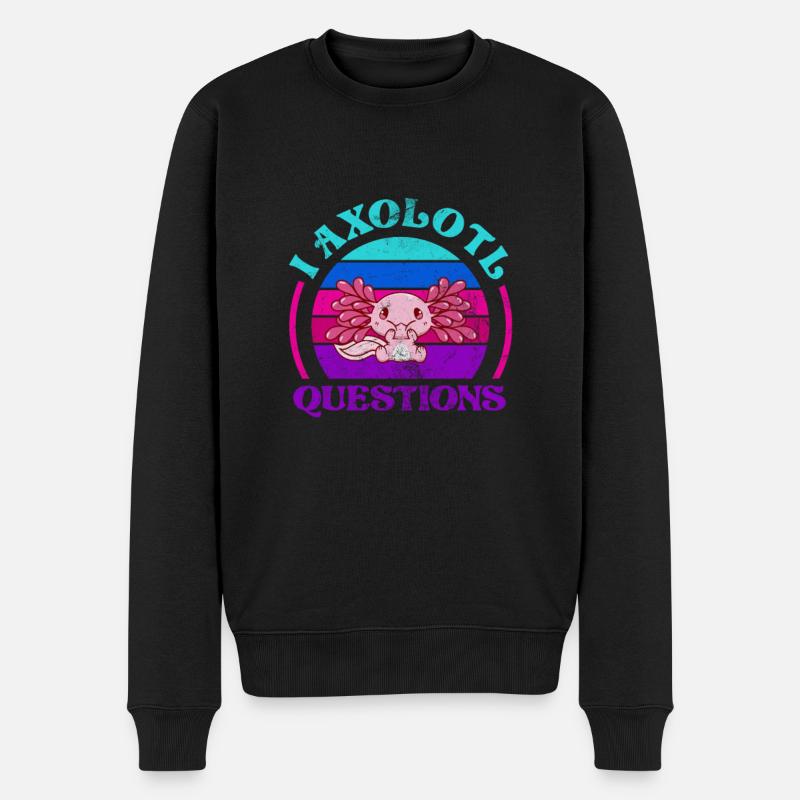 Axolotl Wassertier Wasser Geschenk - Männer Premium Bio Pullover - Schwarz