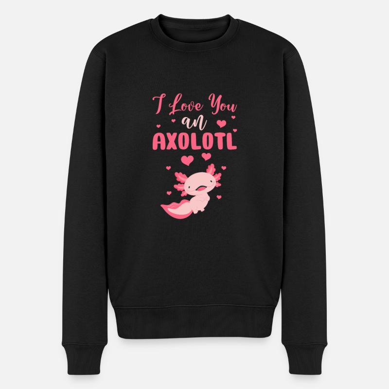 Axolotl - Männer Premium Bio Pullover - Schwarz