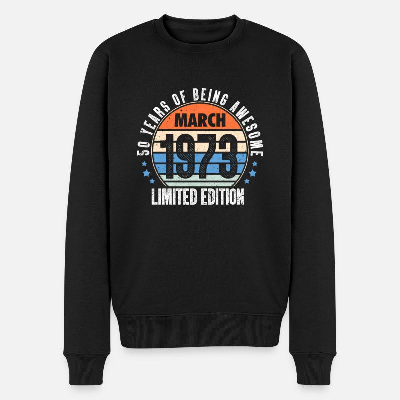 März 1973 - Männer Premium Bio Pullover - Schwarz