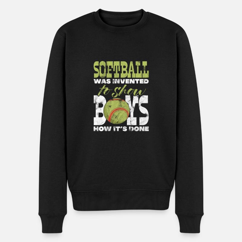 Softball - Männer Premium Bio Pullover - Schwarz