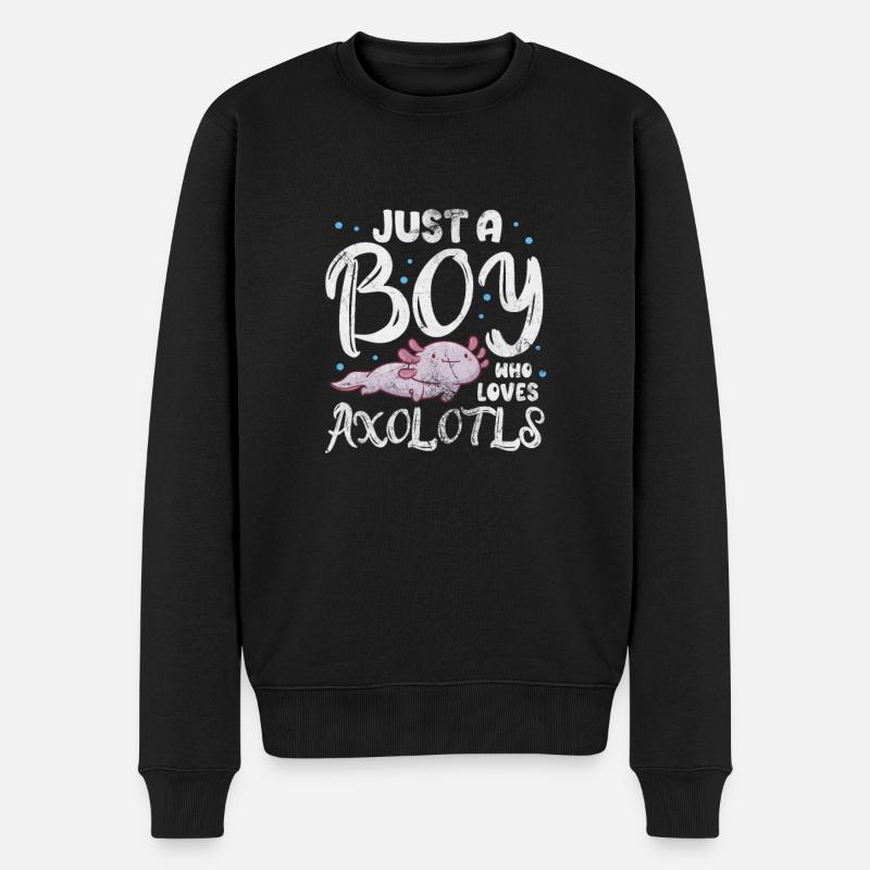 Axolotl Wassertier Wasser Geschenk - Männer Premium Bio Pullover - Schwarz