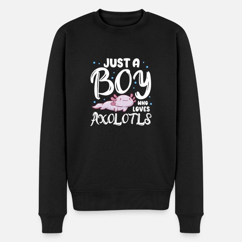 Axolotl - Männer Premium Bio Pullover - Schwarz