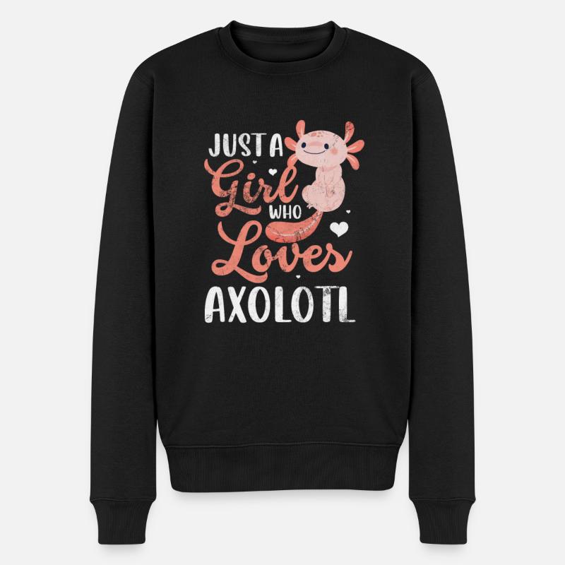 Axolotl Wassertier Wasser Geschenk - Männer Premium Bio Pullover - Schwarz