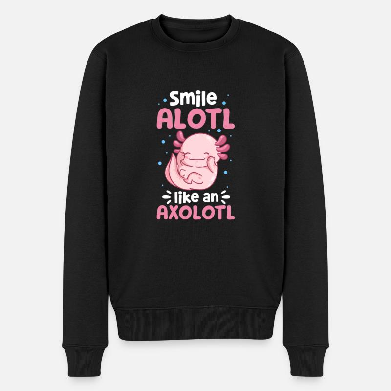 Axolotl - Männer Premium Bio Pullover - Schwarz
