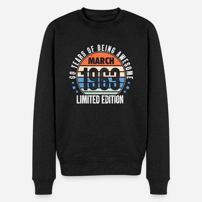 Mars 1963 - Pull Premium bio Homme - noir
