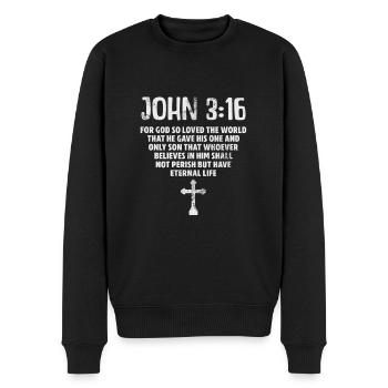 Bibel - Männer Premium Bio Pullover - Schwarz - Vorne - Nico (187cm)