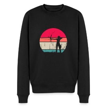 Bogenschiessen - Männer Premium Bio Pullover - Schwarz - Vorne - Nico (187cm)