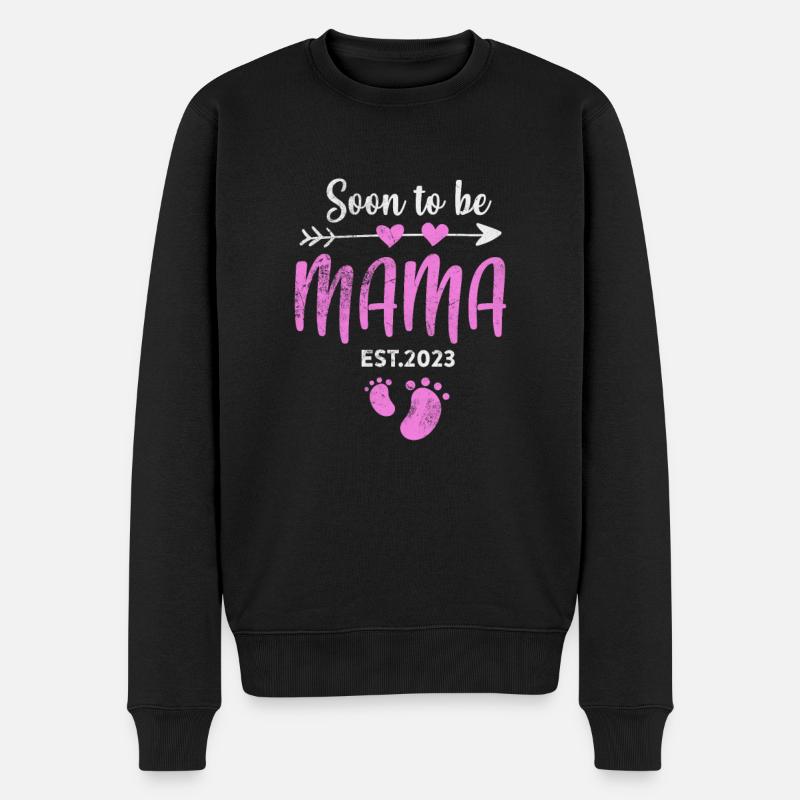 Schwangerschaft - Männer Premium Bio Pullover - Schwarz