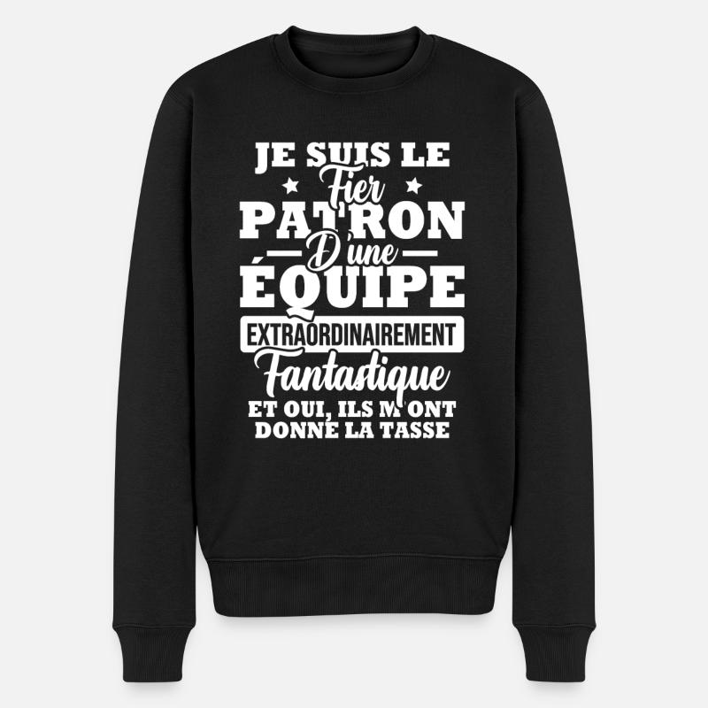 Je suis le fier patron d'une équipe - Pull Premium bio Homme - noir