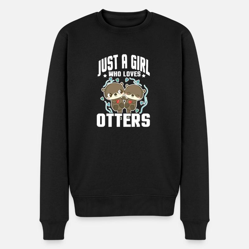 Otter Seeotter Fischotter Geschenk - Männer Premium Bio Pullover - Schwarz