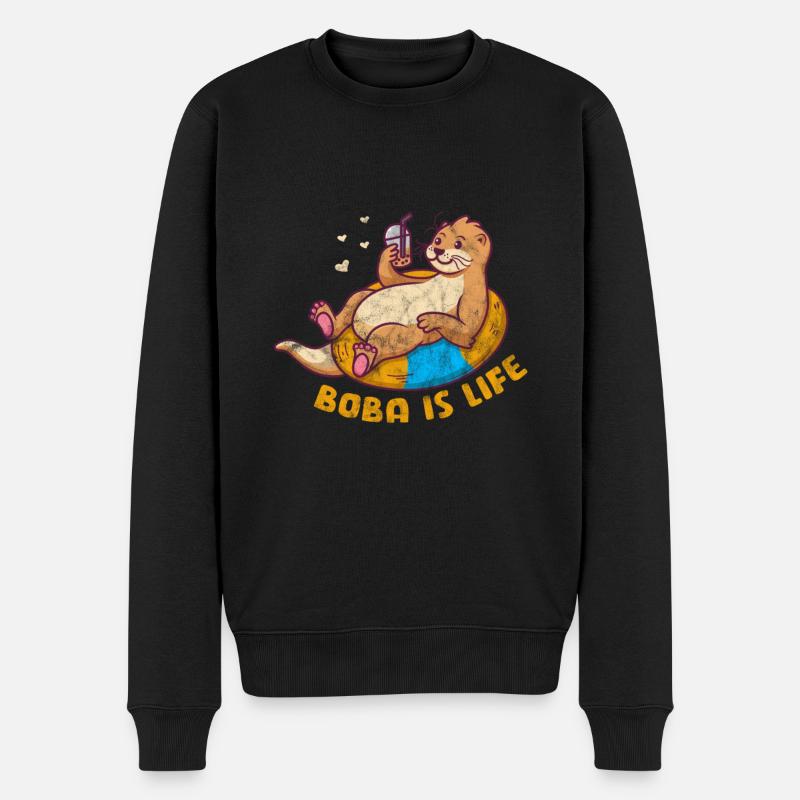 Otter - Männer Premium Bio Pullover - Schwarz